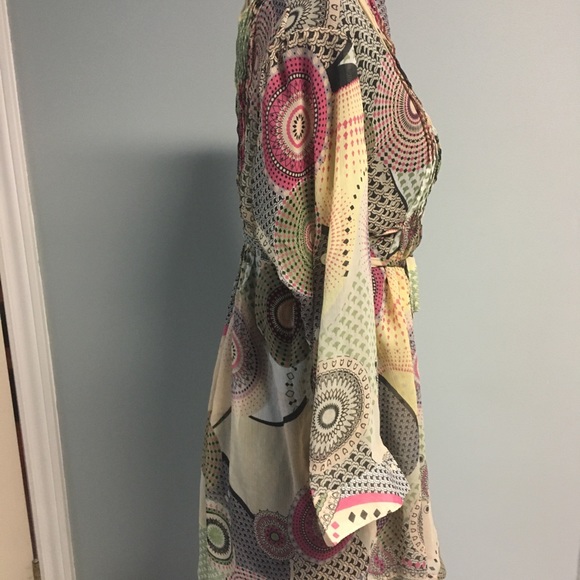 American Rag Sheer Long Sleeve Patterned Tunic - Picture 3 of 10